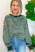 Stripe Loose Drop Shoulder Long Sleeve Top